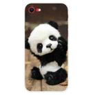 For iPhone SE 2022 / SE 2020 Shockproof Painted Transparent TPU Protective Case(Say Hello Panda) - 1