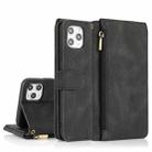 For iPhone 11 Skin-feel Crazy Horse Texture Zipper Wallet Bag Horizontal Flip Leather Case with Holder & Card Slots & Wallet & Lanyard (Black) - 1