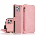 For iPhone 11 Pro Max Skin-feel Crazy Horse Texture Zipper Wallet Bag Horizontal Flip Leather Case with Holder & Card Slots & Wallet & Lanyard (Rose Gold) - 1