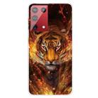 For OnePlus 9 Shockproof Painted Transparent TPU Protective Case(Flame Tiger) - 1