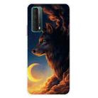 For Huawei P Smart 2021 Shockproof Painted Transparent TPU Protective Case(Sky Wolf) - 1