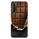 For Huawei P Smart 2021 Shockproof Painted Transparent TPU Protective Case(Chocolate) - 1