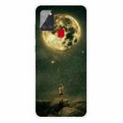For Samsung Galaxy A21s Shockproof Painted Transparent TPU Protective Case(Pull the Moon) - 1