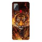 For Samsung Galaxy A21s Shockproof Painted Transparent TPU Protective Case(Flame Tiger) - 1