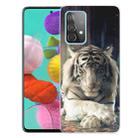 For Samsung Galaxy A52 5G / 4G Shockproof Painted Transparent TPU Protective Case(White Tiger) - 1