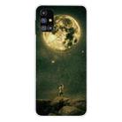 For Samsung Galaxy M31s Shockproof Painted Transparent TPU Protective Case(Pull the Moon) - 1