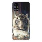 For Samsung Galaxy M31s Shockproof Painted Transparent TPU Protective Case(White Tiger) - 1