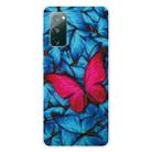 For Samsung Galaxy S20 FE Shockproof Painted Transparent TPU Protective Case(Big Red Butterfly) - 1