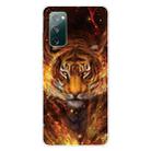 For Samsung Galaxy S20 FE Shockproof Painted Transparent TPU Protective Case(Flame Tiger) - 1