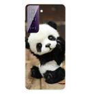 For Samsung Galaxy S21 5G Shockproof Painted Transparent TPU Protective Case(Say Hello Panda) - 1