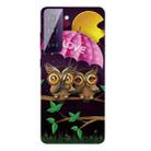 For Samsung Galaxy S21+ 5G Shockproof Painted Transparent TPU Protective Case(Umbrella Owl) - 1