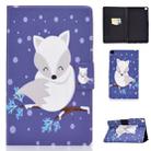 For Galaxy Tab A 8.0 2019 / T290 Colored Drawing Electric Pressed Horizontal Flip Leather Case, with Holder & Card Slots(White Fox) - 1