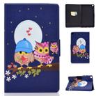 For Galaxy Tab A 8.0 2019 / T290 Colored Drawing Electric Pressed Horizontal Flip Leather Case, with Holder & Card Slots(Couple Owl) - 1