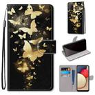 For Samsung Galaxy A02s / M02s Coloured Drawing Cross Texture Horizontal Flip PU Leather Case with Holder & Card Slots & Wallet & Lanyard(Golden Butterfly Group) - 1