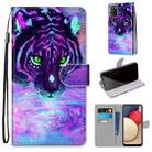 For Samsung Galaxy A02s / M02s Coloured Drawing Cross Texture Horizontal Flip PU Leather Case with Holder & Card Slots & Wallet & Lanyard(Tiger Drinking Water) - 1