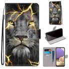 For Samsung Galaxy A32 5G Coloured Drawing Cross Texture Horizontal Flip PU Leather Case with Holder & Card Slots & Wallet & Lanyard(Fission Lion) - 1
