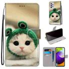 For Samsung Galaxy A52 5G / 4G Coloured Drawing Cross Texture Horizontal Flip PU Leather Case with Holder & Card Slots & Wallet & Lanyard(Frog Kitten) - 1