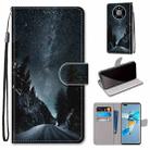 For Huawei Mate 40 Pro Coloured Drawing Cross Texture Horizontal Flip PU Leather Case with Holder & Card Slots & Wallet & Lanyard(Mountain Road Starry Sky) - 1