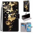 For Huawei Mate 40 Pro Coloured Drawing Cross Texture Horizontal Flip PU Leather Case with Holder & Card Slots & Wallet & Lanyard(Golden Butterfly Group) - 1