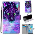For Huawei Mate 40 Pro Coloured Drawing Cross Texture Horizontal Flip PU Leather Case with Holder & Card Slots & Wallet & Lanyard(Tiger Drinking Water) - 1