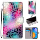 For Huawei P Smart 2021 / Y7a Coloured Drawing Cross Texture Horizontal Flip PU Leather Case with Holder & Card Slots & Wallet & Lanyard(Translucent Glass) - 1