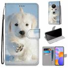 For Huawei Y9a Coloured Drawing Cross Texture Horizontal Flip PU Leather Case with Holder & Card Slots & Wallet & Lanyard(Snow Puppy) - 1