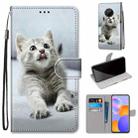 For Huawei Y9a Coloured Drawing Cross Texture Horizontal Flip PU Leather Case with Holder & Card Slots & Wallet & Lanyard(Small Gray Cat) - 1