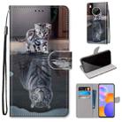 For Huawei Y9a Coloured Drawing Cross Texture Horizontal Flip PU Leather Case with Holder & Card Slots & Wallet & Lanyard(Cat Becomes Tiger) - 1