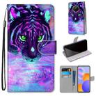 For Huawei Y9a Coloured Drawing Cross Texture Horizontal Flip PU Leather Case with Holder & Card Slots & Wallet & Lanyard(Tiger Drinking Water) - 1