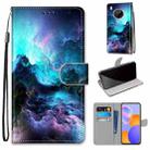 For Huawei Y9a Coloured Drawing Cross Texture Horizontal Flip PU Leather Case with Holder & Card Slots & Wallet & Lanyard(Colorful Clouds) - 1