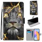 For Honor 10X Lite Coloured Drawing Cross Texture Horizontal Flip PU Leather Case with Holder & Card Slots & Wallet & Lanyard(Fission Lion) - 1