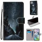 For Motorola Moto G 5G Coloured Drawing Cross Texture Horizontal Flip PU Leather Case with Holder & Card Slots & Wallet & Lanyard(Mountain Road Starry Sky) - 1