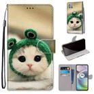 For Motorola Moto G 5G Coloured Drawing Cross Texture Horizontal Flip PU Leather Case with Holder & Card Slots & Wallet & Lanyard(Frog Kitten) - 1