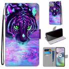 For Motorola Moto G 5G Coloured Drawing Cross Texture Horizontal Flip PU Leather Case with Holder & Card Slots & Wallet & Lanyard(Tiger Drinking Water) - 1