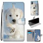 For OPPO A52 / A92 / A72 Coloured Drawing Cross Texture Horizontal Flip PU Leather Case with Holder & Card Slots & Wallet & Lanyard(Snow Puppy) - 1