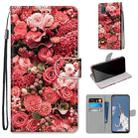For OPPO A52 / A92 / A72 Coloured Drawing Cross Texture Horizontal Flip PU Leather Case with Holder & Card Slots & Wallet & Lanyard(Pink Rose Garden) - 1