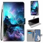 For OPPO A52 / A92 / A72 Coloured Drawing Cross Texture Horizontal Flip PU Leather Case with Holder & Card Slots & Wallet & Lanyard(Colorful Clouds) - 1