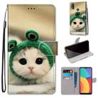 For Alcatel 1L (2021) Coloured Drawing Cross Texture Horizontal Flip PU Leather Case with Holder & Card Slots & Wallet & Lanyard(Frog Kitten) - 1