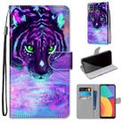 For Alcatel 1L (2021) Coloured Drawing Cross Texture Horizontal Flip PU Leather Case with Holder & Card Slots & Wallet & Lanyard(Tiger Drinking Water) - 1