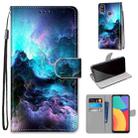 For Alcatel 1L (2021) Coloured Drawing Cross Texture Horizontal Flip PU Leather Case with Holder & Card Slots & Wallet & Lanyard(Colorful Clouds) - 1