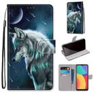 For Alcatel 1S 2021 / 3L 2021 Coloured Drawing Cross Texture Horizontal Flip PU Leather Case with Holder & Card Slots & Wallet & Lanyard(Pensive Wolf) - 1