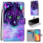 For Alcatel 1S 2021 / 3L 2021  Coloured Drawing Cross Texture Horizontal Flip PU Leather Case with Holder & Card Slots & Wallet & Lanyard(Tiger Drinking Water) - 1