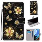 For Xiaomi Redmi Note 9 4G / 9 Power Coloured Drawing Cross Texture Horizontal Flip PU Leather Case with Holder & Card Slots & Wallet & Lanyard(Gold Diamond Butterfly) - 1