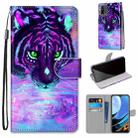 For Xiaomi Redmi Note 9 4G / 9 Power Coloured Drawing Cross Texture Horizontal Flip PU Leather Case with Holder & Card Slots & Wallet & Lanyard(Tiger Drinking Water) - 1