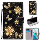 For Xiaomi Redmi Note 9T / Note 9 5G Coloured Drawing Cross Texture Horizontal Flip PU Leather Case with Holder & Card Slots & Wallet & Lanyard(Gold Diamond Butterfly) - 1