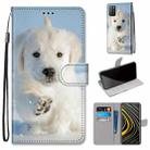 For Xiaomi Poco M3 Coloured Drawing Cross Texture Horizontal Flip PU Leather Case with Holder & Card Slots & Wallet & Lanyard(Snow Puppy) - 1