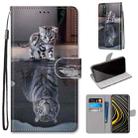 For Xiaomi Poco M3 Coloured Drawing Cross Texture Horizontal Flip PU Leather Case with Holder & Card Slots & Wallet & Lanyard(Cat Becomes Tiger) - 1