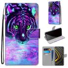For Xiaomi Poco M3 Coloured Drawing Cross Texture Horizontal Flip PU Leather Case with Holder & Card Slots & Wallet & Lanyard(Tiger Drinking Water) - 1