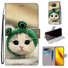 For Xiaomi Poco X3 NFC Coloured Drawing Cross Texture Horizontal Flip PU Leather Case with Holder & Card Slots & Wallet & Lanyard(Frog Kitten) - 1