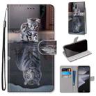 For Nokia 2.4 Coloured Drawing Cross Texture Horizontal Flip PU Leather Case with Holder & Card Slots & Wallet & Lanyard(Cat Becomes Tiger) - 1